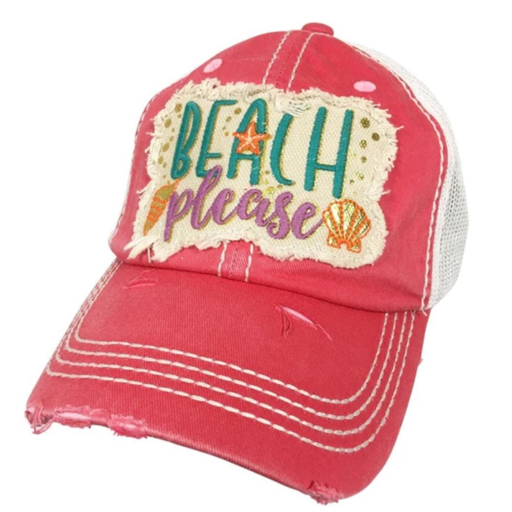 Girlie Girl Beach Please Baseball Hat